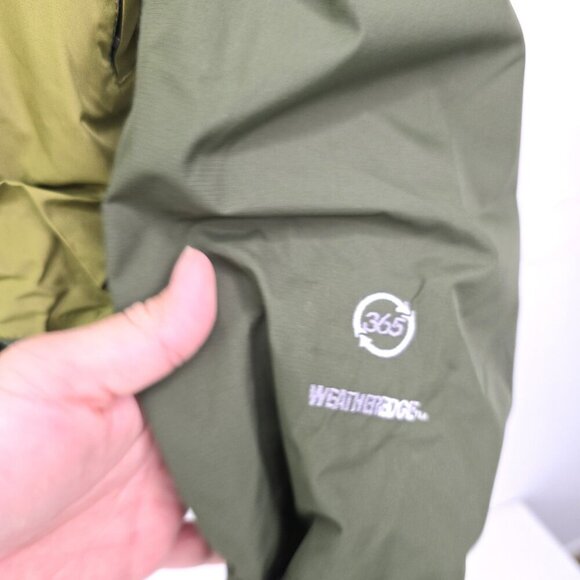 Eddie Bauer Weather Edge 365 Olive Green Color Block Waterproof Hooded Jacket - Picture 8 of 12